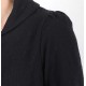 Haut femme made in France créateur français coton noir broderie anglaise à manches 3/4 et col foulard