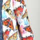 White and colorful open cardigan, butterfly print