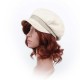 Casquette gavroche soie tissée écru
