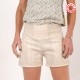 Striped beige shorts, stretchy vintage cotton