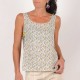 White and yellow paisley print tank top, vintage fabric