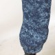 Pantalon original fabriqué en France femme 4/5 coton denim léger bleu fleuri, ceinture jersey