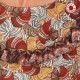 Orange print summer sleeveless top with ruffles