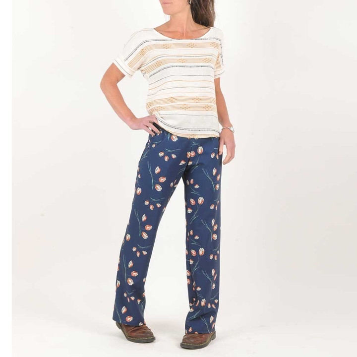 Womens off-white cotton top, woven lines