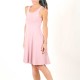 Pale pink flared jersey dress with crossed straps