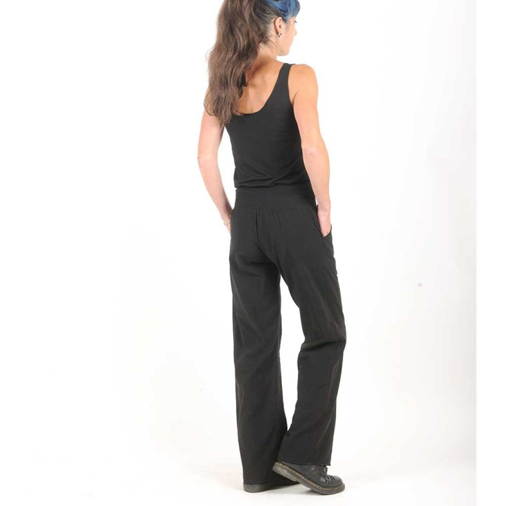 fabriqué en France fabrication française Pantalon femme noir, souple, coupe droite