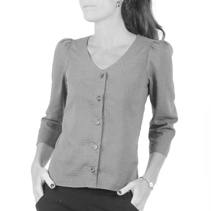 idée cadeau pour femme Chemisier femme encolure V, laçage dos - PERSONNALISABLE