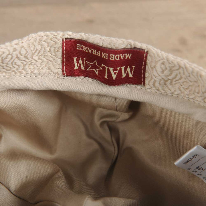 Casquette gavroche originale de créateur lin beige brodé fleurs