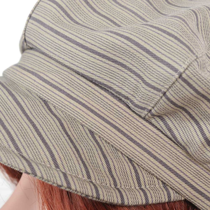 Casquette gavroche originale de créateur coton vintage fleuri marron et blanc