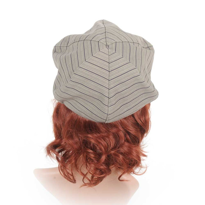 Newsboy cap hat in vintage brown and white floral cotton