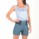 Short femme jean bleu stretch