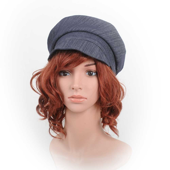 Dark blue denim fiddler cap hat
