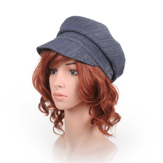 Dark blue denim fiddler cap hat