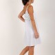 Short white polka dot summer dress with straps