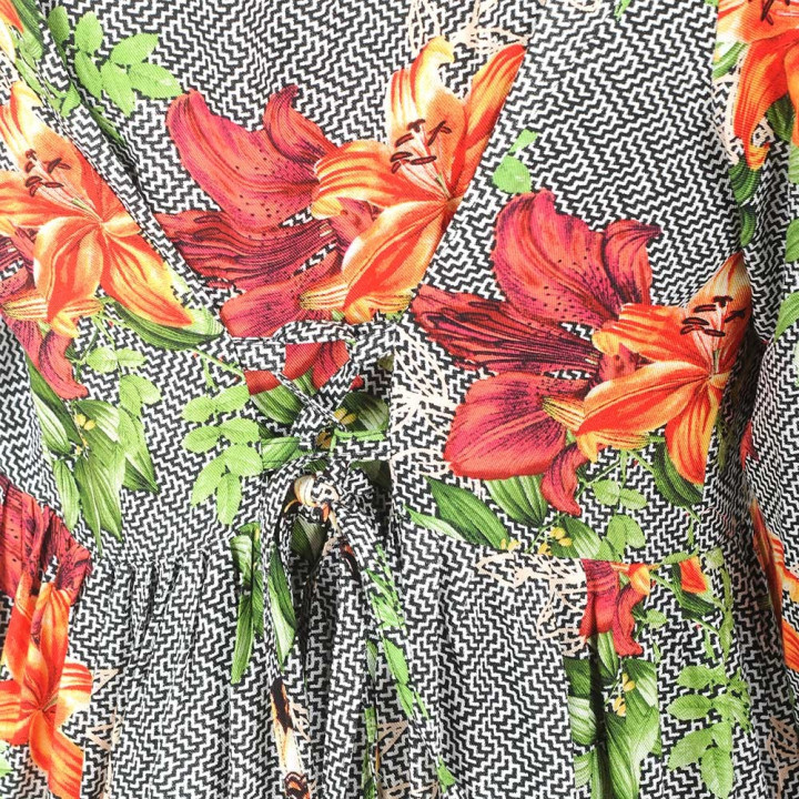 cadeau pour femme Robe d'été longue à manches, viscose imprimée