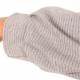 Dusty pink and glittery grey striped jersey wrap with puffy sleeves