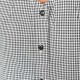 Black and white checkered cotton shirt, back lacing