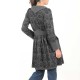Womens Long Jacket, Grey and Black swirls