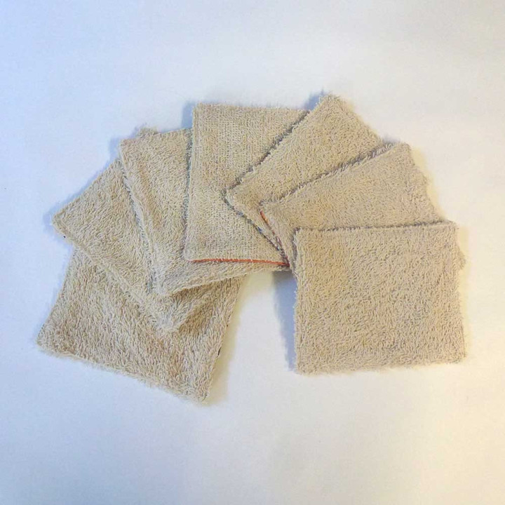 made in France créateur français Lot de 7 lingettes artisanale démaquillantes lavables Zéro déchet, coton vintage motif cerises