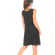 Sleeveless black dress with low waistline