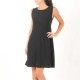 Sleeveless black dress with low waistline