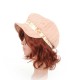 Salmon pink striped and floral newsboy cap hat