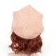 Salmon pink striped and floral newsboy cap hat