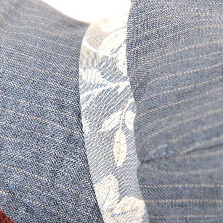 Casquette gavroche créateur fabrication française bleu-gris rayé et fleurs