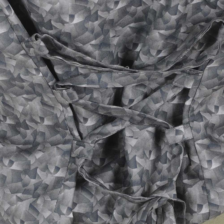 Chemisier original de créateur coton gris imprimé, laçage dos