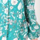 Green floral raincoat jacket, coated cotton