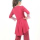 Gilet long fabriqué en France créateur femme queue de pie jersey rose fuchsia