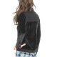 Long black velvet with turtle neck collar and jersey ruffles
