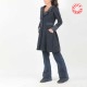 Veste redingote fabriquée en France créateur femme femme, bleue et noire