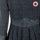 Veste redingote fabriquée en France créateur femme fabrication française femme, bleue et noire