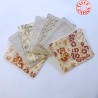 Set of 7 washable zero waste face wipes, beige and yellow cotton