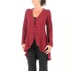 Crimson red boiled wool swallowtail jacket