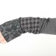 Grey and black jersey armwarmers : floral, houndstooth, stars prints