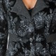 Womens Long Black Floral Jacket