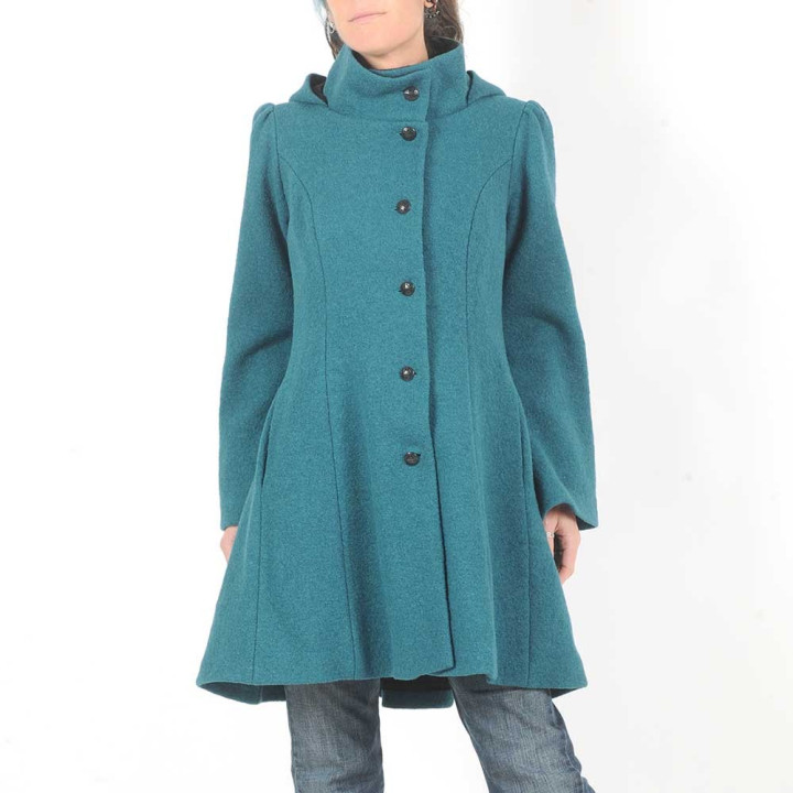 Manteau fabrication artisanale bleu original, Vêtements sur mesure de créateur