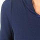 créateur fabrication française Robe ajustable bleue, jersey extensible, petit col