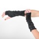 Long fingerless gloves in soft black velvet