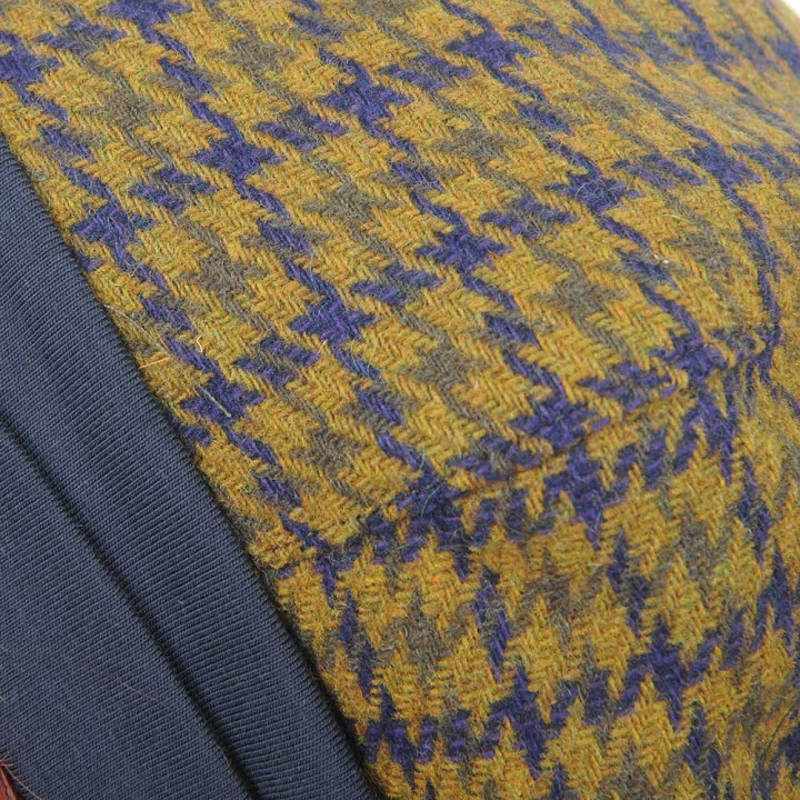 Green and blue houndstooth beret, vintage wool