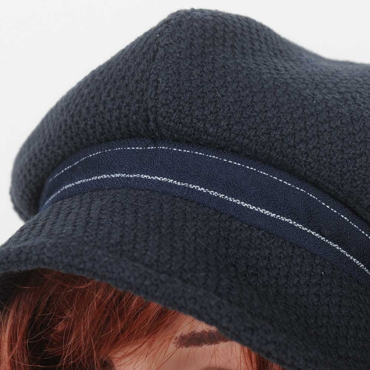 Casquette gavroche créateur fabrication française bleu foncé texturé