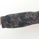 Dark grey floral jersey wrap with puffy sleeves