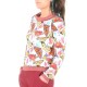 Blouse fabriquée en France créateur femme en France créateur femme jersey colorée imprimé papillons, col bateau