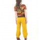 Pantalon femme fabriqué en France créateur femme 4/5 jaune, ceinture jersey