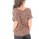 Womens floral viscose crepe summer shirt