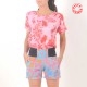 Womens neon print shorts, vintage jersey