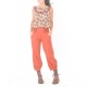 Womens orange pants, stretchy jersey belt