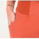 Womens orange pants, stretchy jersey belt